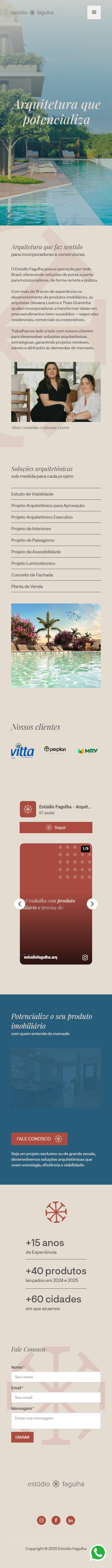 Site Estúdio Fagulha - versão mobile